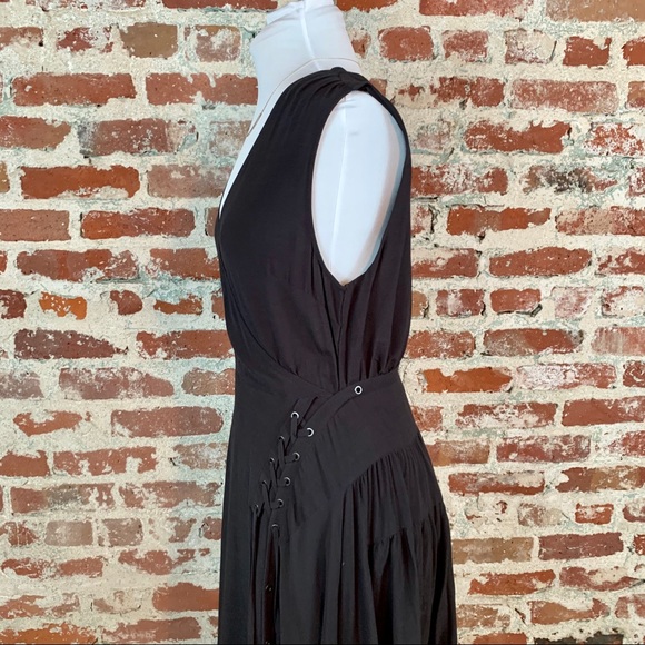 All Saints V Neck Wrap Front Dress Tiered Skirt - Picture 11 of 13